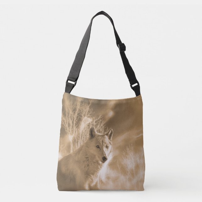 WHITE WOLF WHITE FOREST CROSSBODY BAG (Front)
