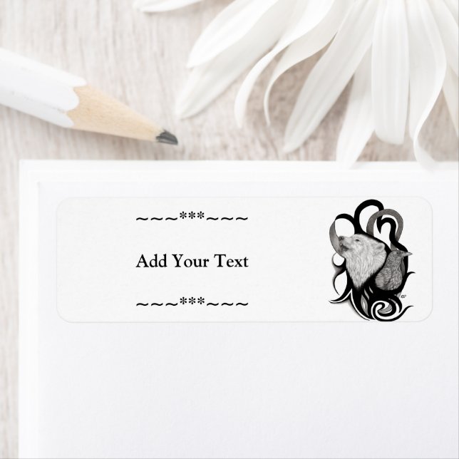 White Wolf with Raven Tribal Art (Insitu)