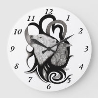 White Wolf with Raven Tribal Art