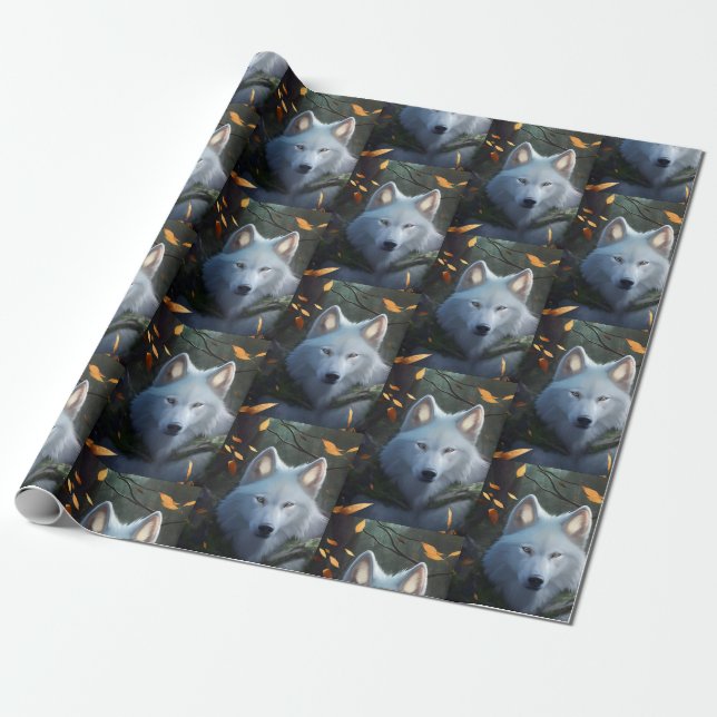 White Wolf Wrapping Paper (Unrolled)