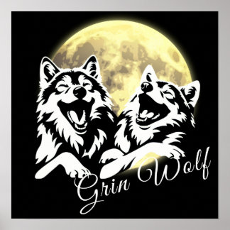 White wolves 'Grin Wolf' Poster