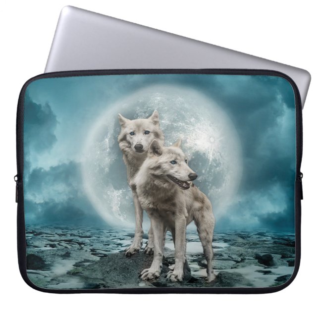 White Wolves Laptop Sleeve (Front)