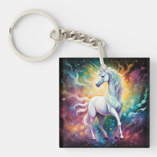 White Wonder: The Spectral White Unicorn Key Ring