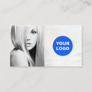 White Wood Add Logo Salon  Photo Card