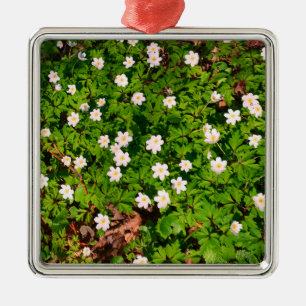 White Wood Anemone Spring Flowers Metal Tree Decoration