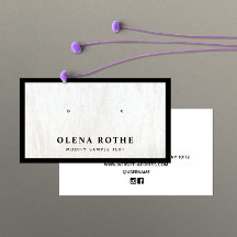 White Wood Black Border Earring Display