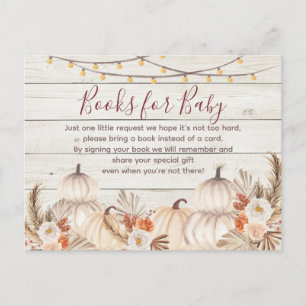 White Wood Cream pumpkin books for baby Invitation Postcard