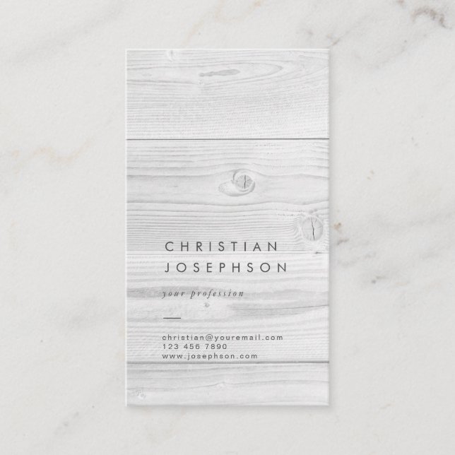 white wood design business card (Front)