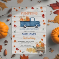 White Wood First little royal blue truck birthday