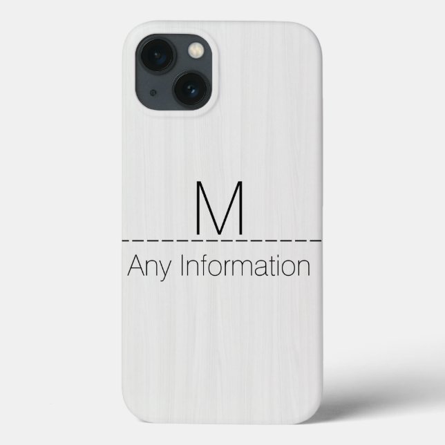 White Wood Grain Texture Monogram Case-Mate iPhone Case (Back)