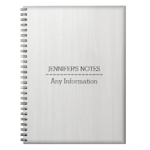 White Wood Grain Texture Notebook