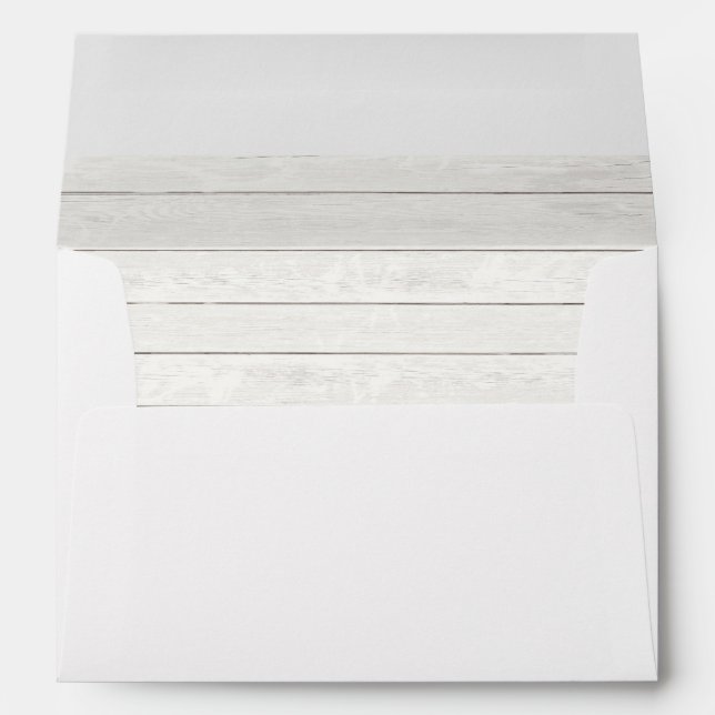 White Wood Lined Country Envelope (Back (Bottom))