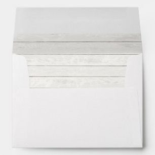 White Wood Lined Country Envelope