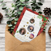 White Wood & Red Plaid | Christmas Tree 4 Photo