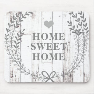 White Wood Rustic Farmhouse Shabby Chic Custom Mouse Mat