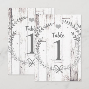 White Wood Rustic Wedding Table Number Seating
