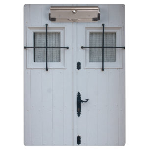 White Wooden Door With Black Wrought Iron Works Clipboard