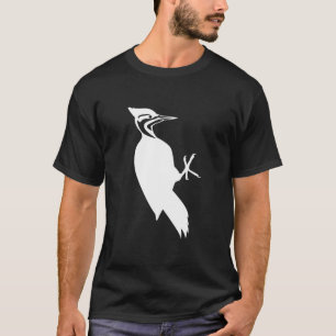 White Woodpecker Bird Print T-Shirt