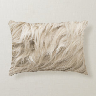 White Wool Fluffy Texture Background Decorative Cushion