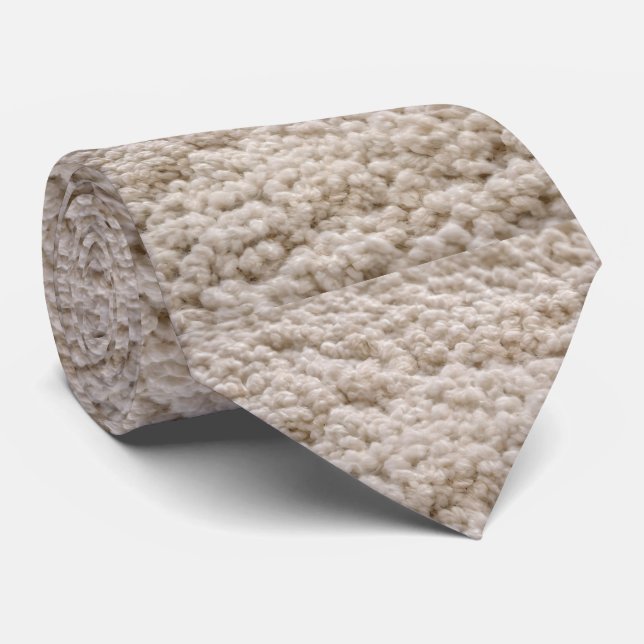 White Woolly Lambs Wool Print, Tie (Rolled)