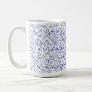 White wrapping paper with a subtle, repeating patt coffee mug