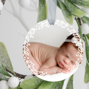 White Wreath   Baby's First Christmas Ceramic Tree Decoration
