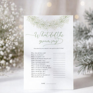 White Wreath What Did The Groom Say Game Flyer