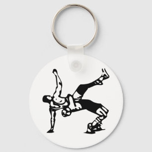 White Wrestling Key Ring