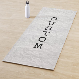 White wrinkled paper print thick custom yoga mat