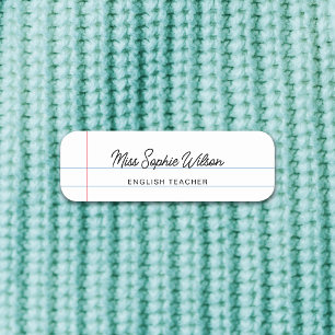White Writing Pad Style Name Tag