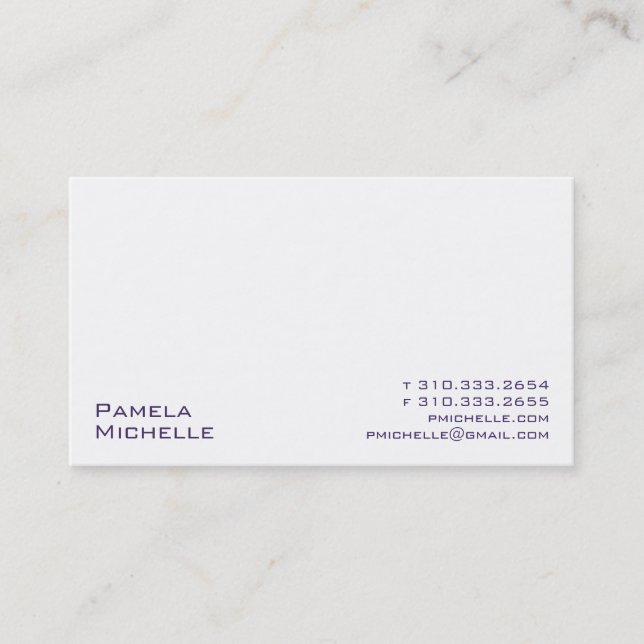 White xxi business card (Front)