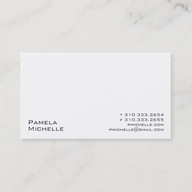 White XXIII Business Card (Front)