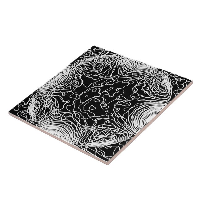 White Yarn Ceramic Tile (Side)