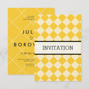 White, Yellow, black Invitation