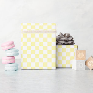White & Yellow Checkerboard Wrapping Paper Roll