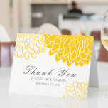 White Yellow Chrysanthemum Wedding Thank You Card<br><div class="desc">Express your gratitude in style with this Stylish Light Modern Thank You Card, featuring elegant yellow chrysanthemums on a crisp white background. This versatile card is blank inside, allowing you to handwrite heartfelt messages or add custom text for a personal touch. Perfect for weddings, bridal showers, garden parties, or any...</div>