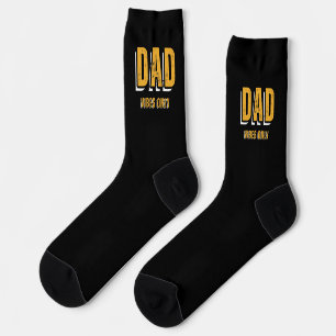 White Yellow Dad Vibes Only Socks