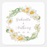 White & Yellow Daffodil Bridal Wedding