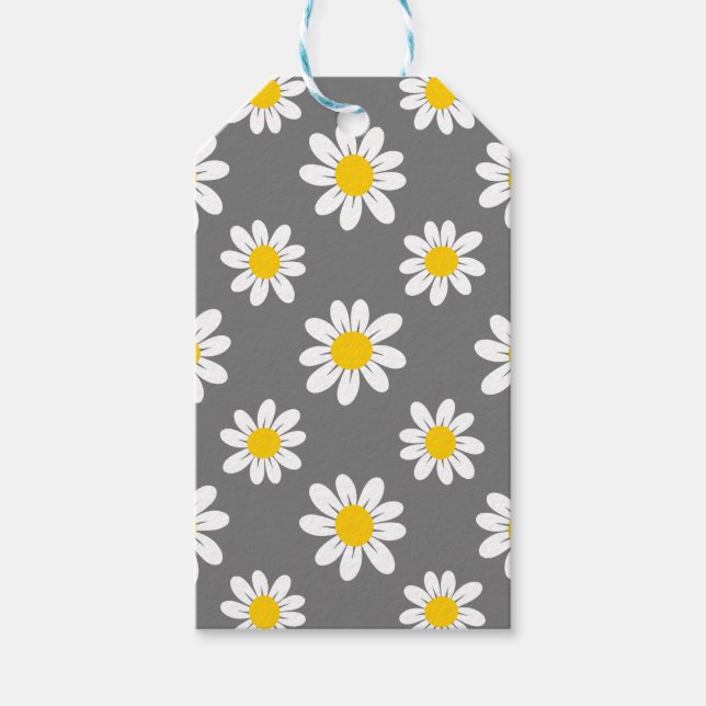 White Yellow Daisies Gift Tags (Front)