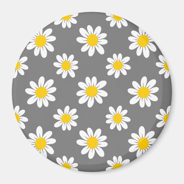 White Yellow Daisies Magnet (Front)