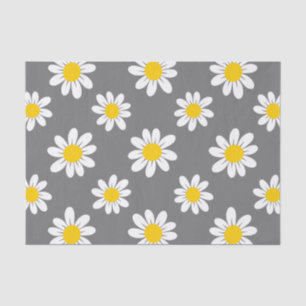 White Yellow Daisies Tissue Paper