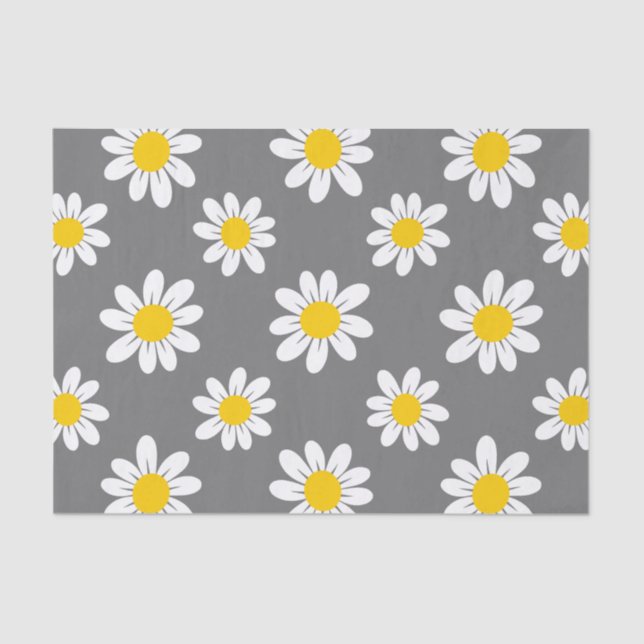 White Yellow Daisies Tissue Paper (Front)