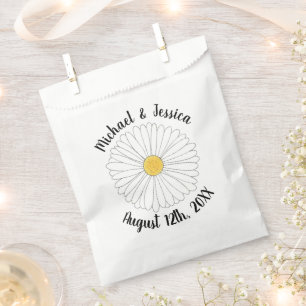 White Yellow Daisy Flower Floral Garden Party Favour Bags