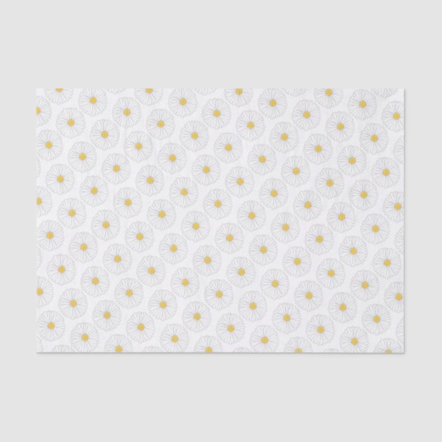 White Yellow Daisy Flower Floral Garden Party Tissue Paper (Front)