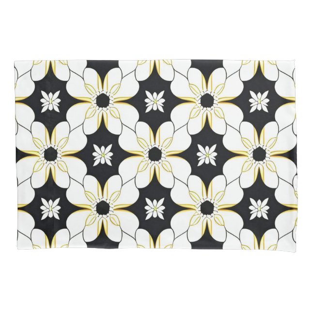 🌸 White Yellow Floral Cosy Home Style 🌸 Pillowcase (Front)