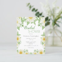 White Yellow Floral Daisies Bridal Shower