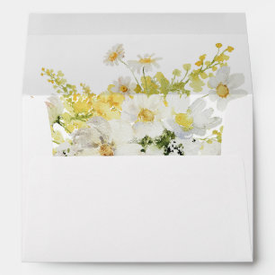White & Yellow Floral  Envelope