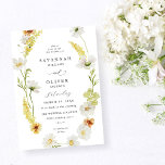White & Yellow Floral Wedding Invitation<br><div class="desc">Get your guests in the mood for your wedding with your White & Yellow Floral Wedding Invitation.</div>
