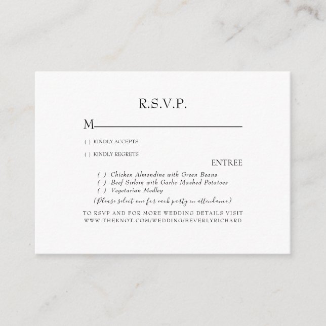 White & Yellow Floral Wedding RSVP Enclosure (Front)