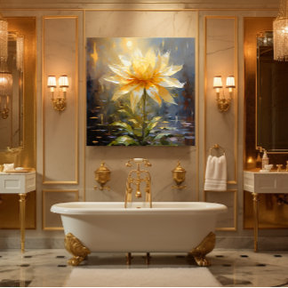 White/Yellow Flower Canvas Print